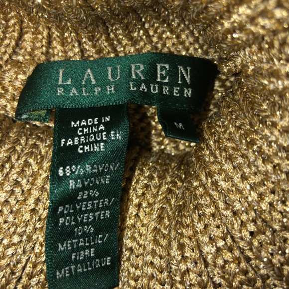 Like New Ralph Lauren Gold Metallic Sweater - Picture 3 of 5
